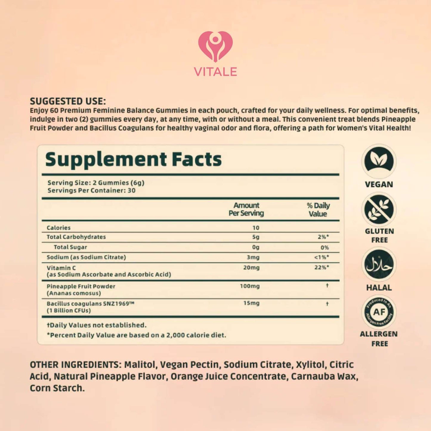 Vitale Feminine Probiotic Gummies